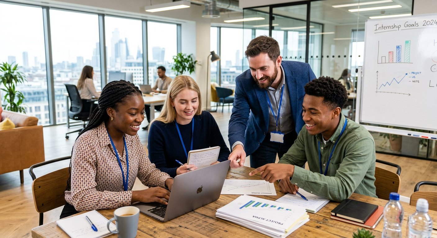 Students in an industry internship placement
